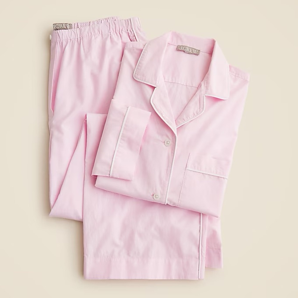 J. Crew End on End Cotton Long Sleeve Pajama Set